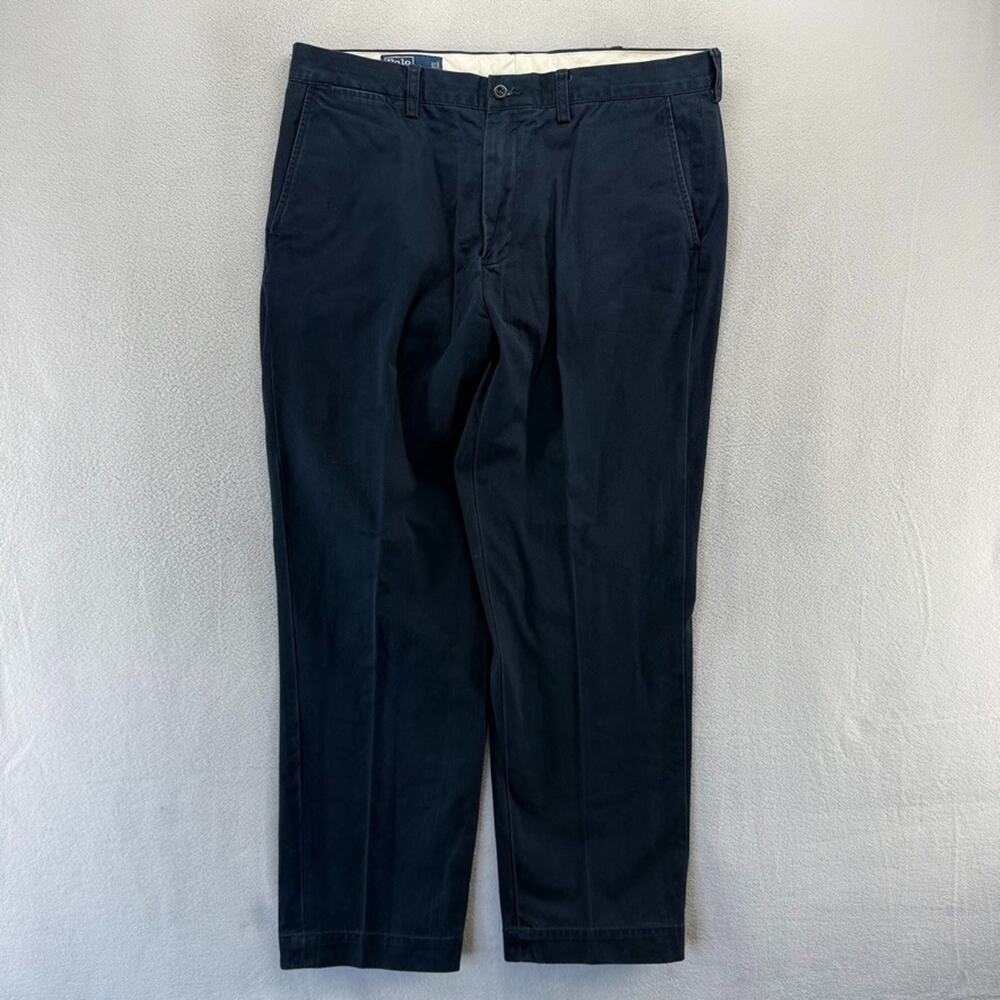 Ralph Lauren Pants men's 36x30 Blue Chino Preston Straight Loose Vintage 90s